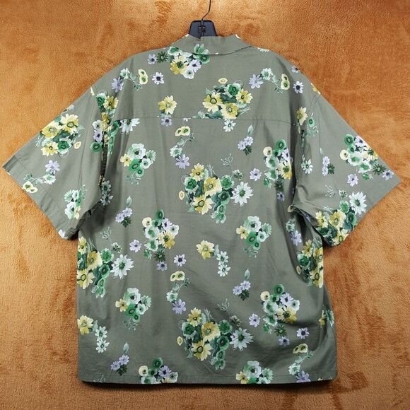 JOHN ELLIOTT Camp Shirt Mens Size 4 XL Green Floral Camo Bloom Pocket $298 - Picture 4 of 9